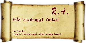 Rózsahegyi Antal névjegykártya