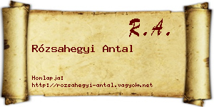 Rózsahegyi Antal névjegykártya